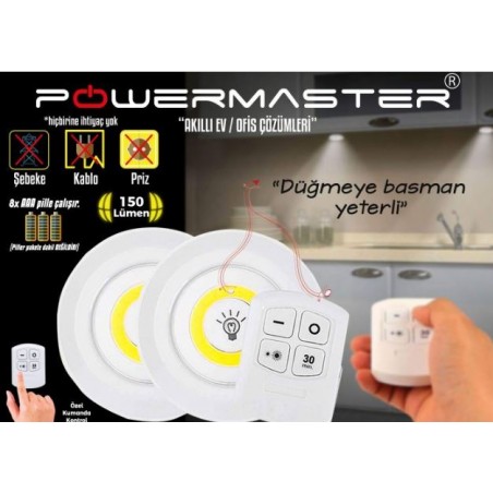 Powermaster L Men Cob Led Ift Led Kumandal Mutfak Banyo Gece Lambas