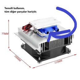 Su Soğutma Plakası 40x40x12mm Peltier Kullanımına Uygun Soğutucu