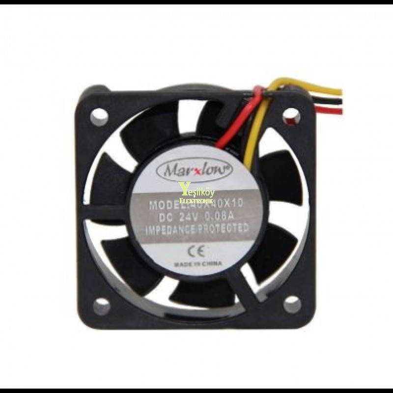 FAN 40x40x10 24V DC 3 Kablolu Fan Mini 24volt ince Fan